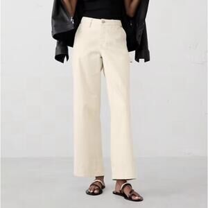 Banana Republic Pants Women's 10 Mid-Rise Straight Carpenter Jeans Ecru Cream